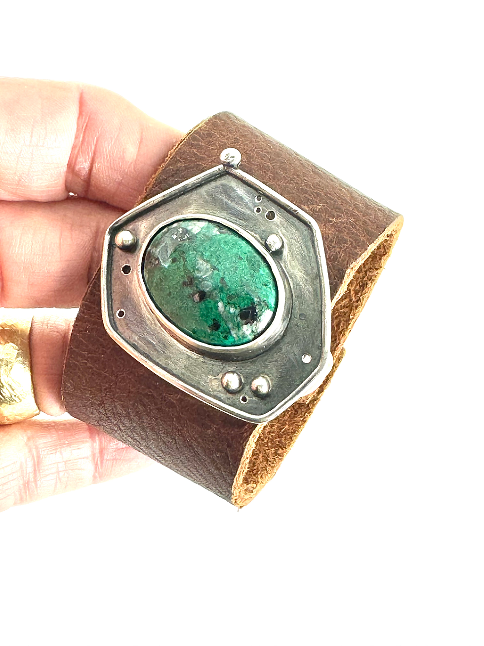 Thumbnail: Chrysocolla Leather Cuff