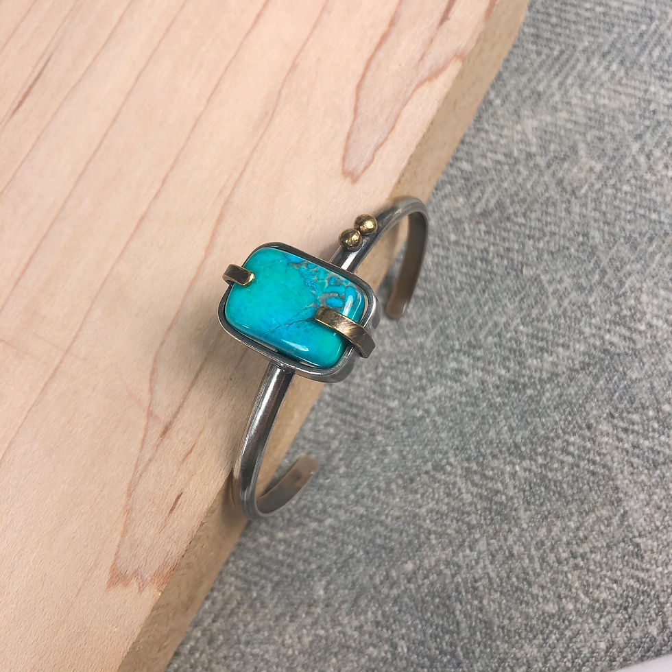 Thumbnail: Industrial stones bracelet #5 Howlite