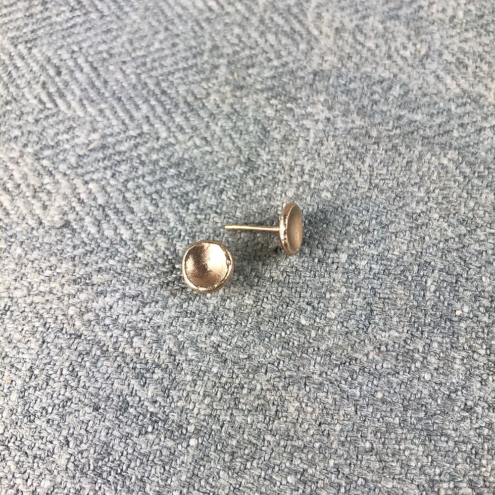 Thumbnail: 14k gold button studs