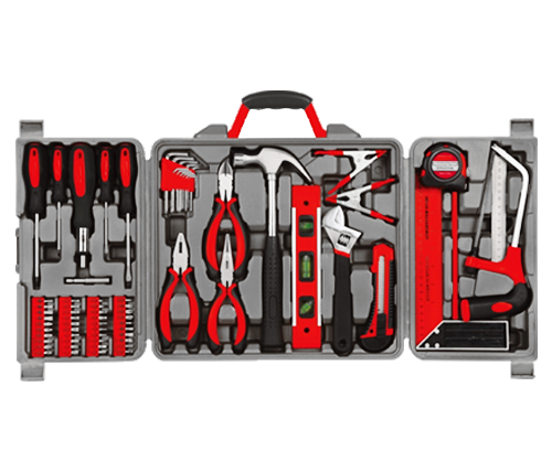 71pc Home DIY Hand Tool Kit Set including Hacksaw and Ratcheting Bit Handle