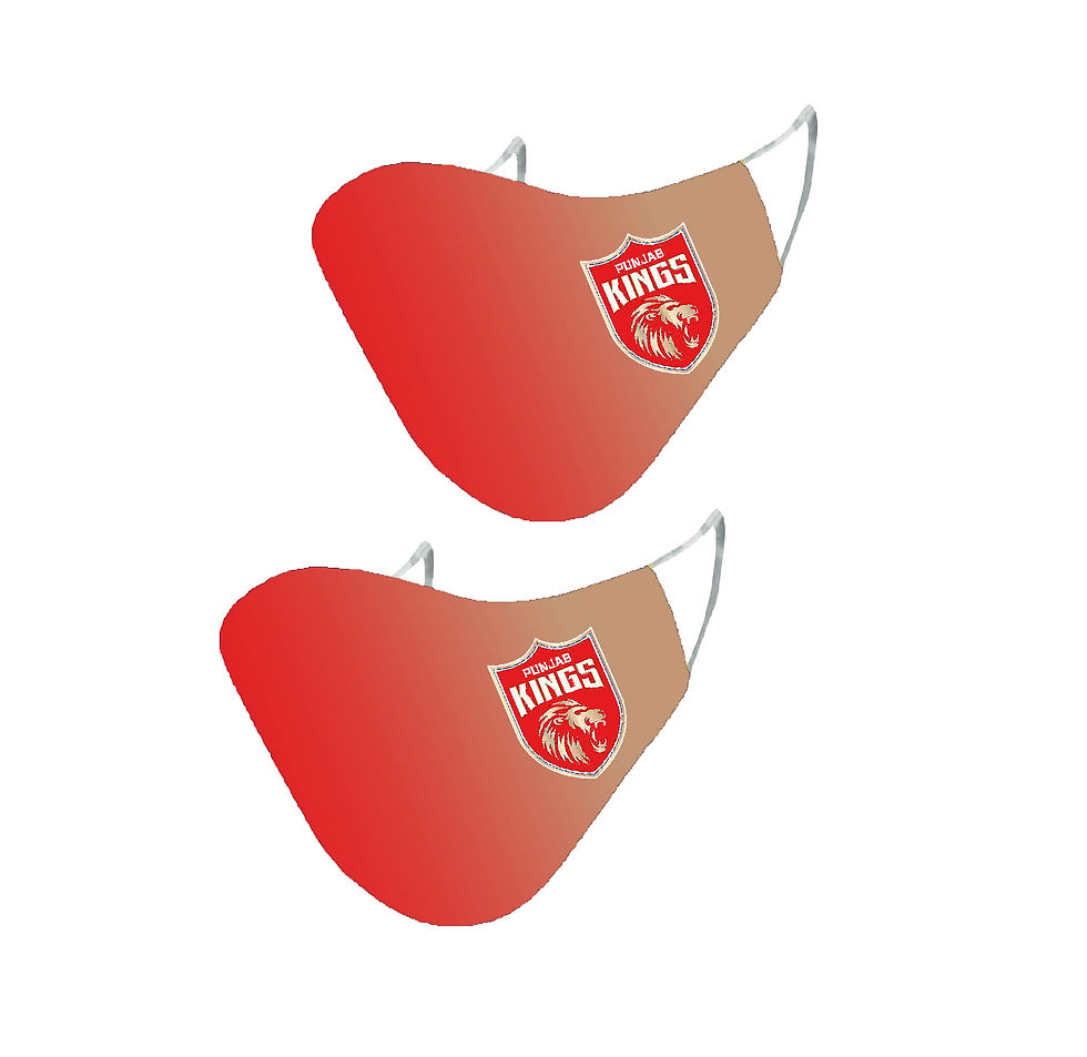 ESSENTIELE IPL KINGS PUNJAB REUSABLE FACE MASK (PACK OF 2)