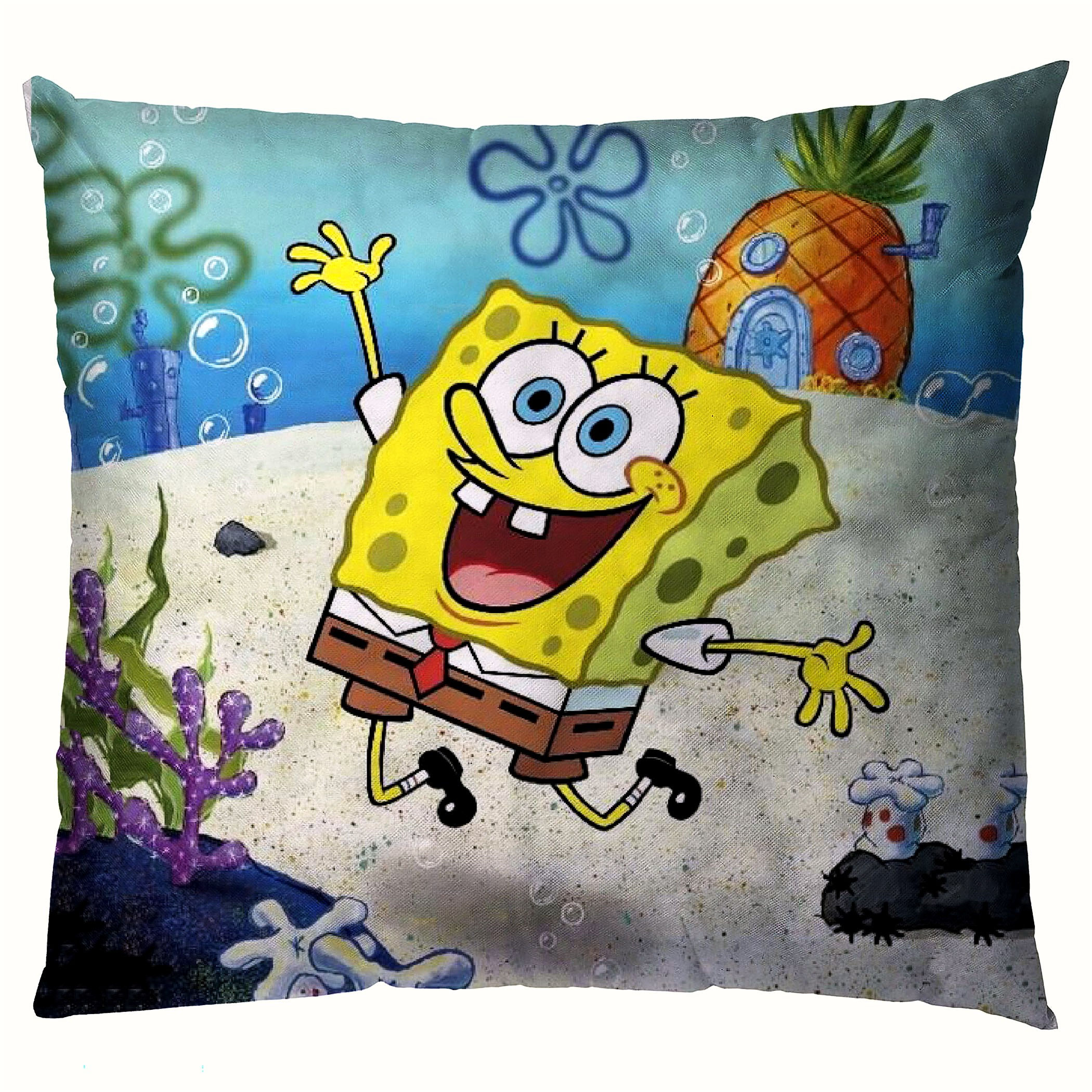 ESSENTIELE KIDS SPONGE BOB CARTOON CUSHION COVER (16*16 INCHES)