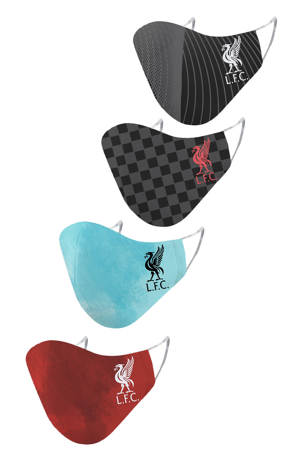 ESSENTIELE LIVERPOOL FC H/A/T/G KIT 20/21 2PLY REUSABLE FACE MASK (PACK OF 4)