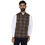 Thumbnail: ESSENTIELE Men's Brown Beige Tar tan Checkered Wool Bandhgala Ethnic Nehru Jacke