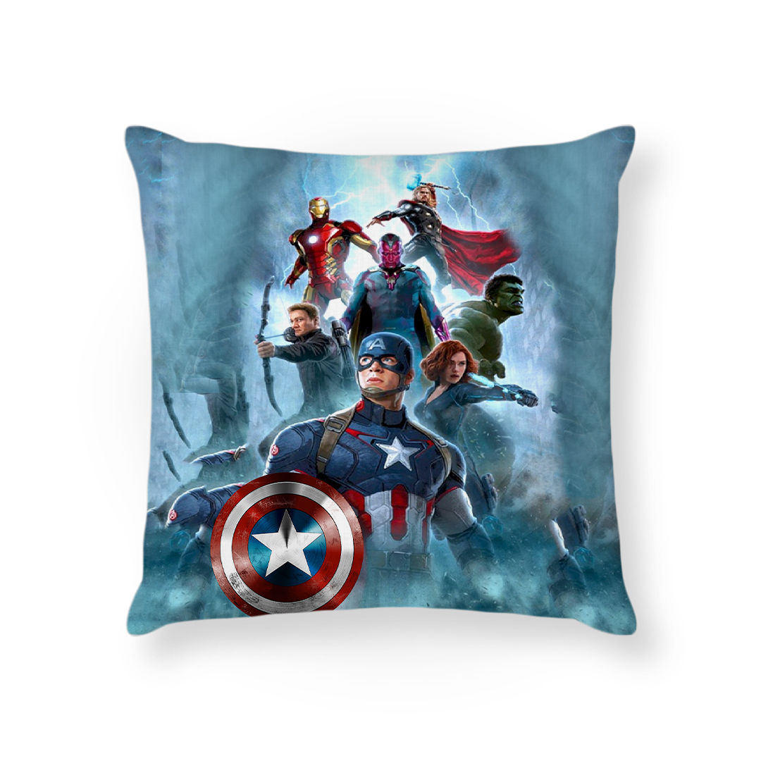 ESSENTIELE Kids Avengers Cartoon Cushion Cover (16X16 INCHES)