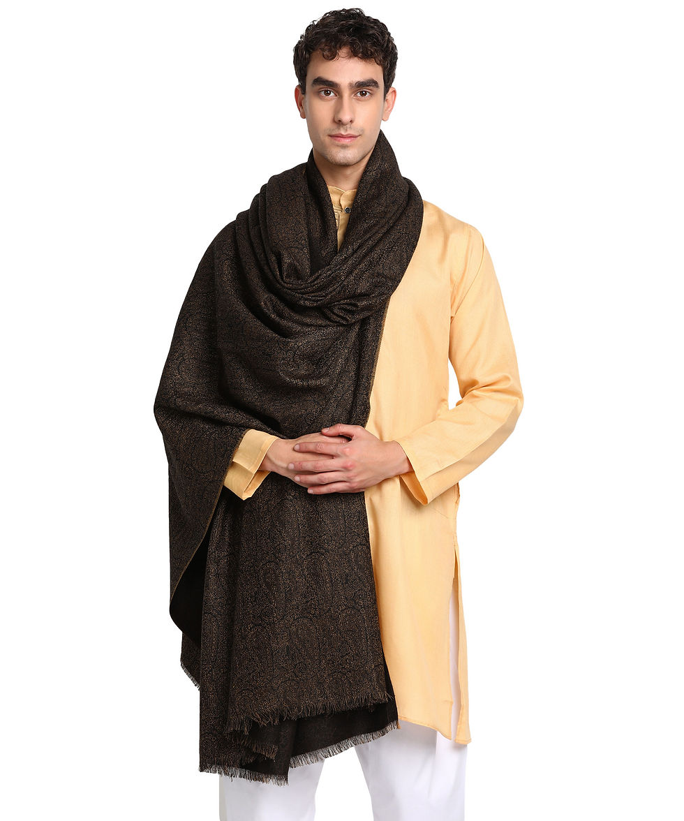 ESSENTIELE GENTS KASHMIRI JAMAVAR WOOL TOUCH PAISLEY DESIGN SHAWL/LOHI