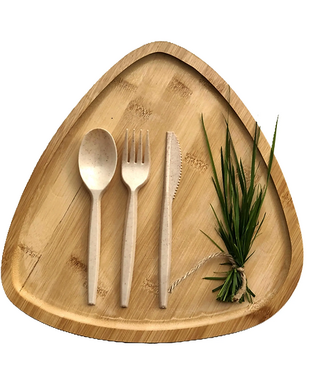 Kit couverts compostables complet fourchette couteau cuillère pour restaurant