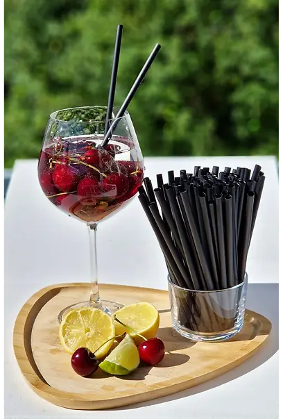 Pailles cocktail longues biodégradables certifiées EN 13432 pour bars