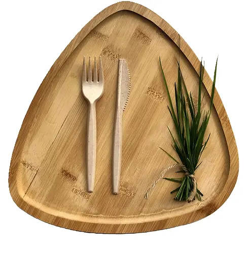 Kit couverts compostables fourchette couteau pour restaurant