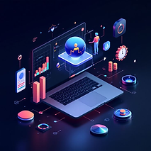 Imagem gerada por IA de graficos em um notebook