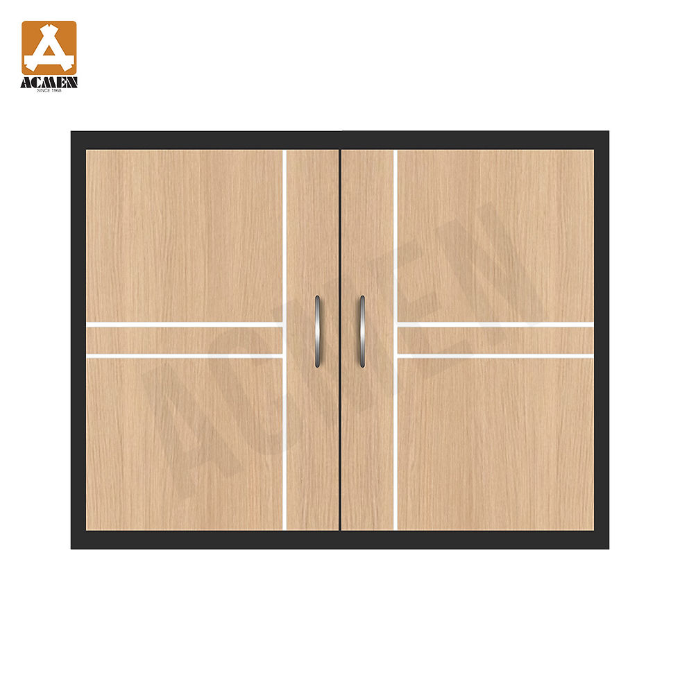 Thumbnail: UPVC Sink Cabinet Doors – Model MUD-03L, Double Door with 1 Vertical & 2 Horizontal Groove Design (87 × 67 × 10 cm)
