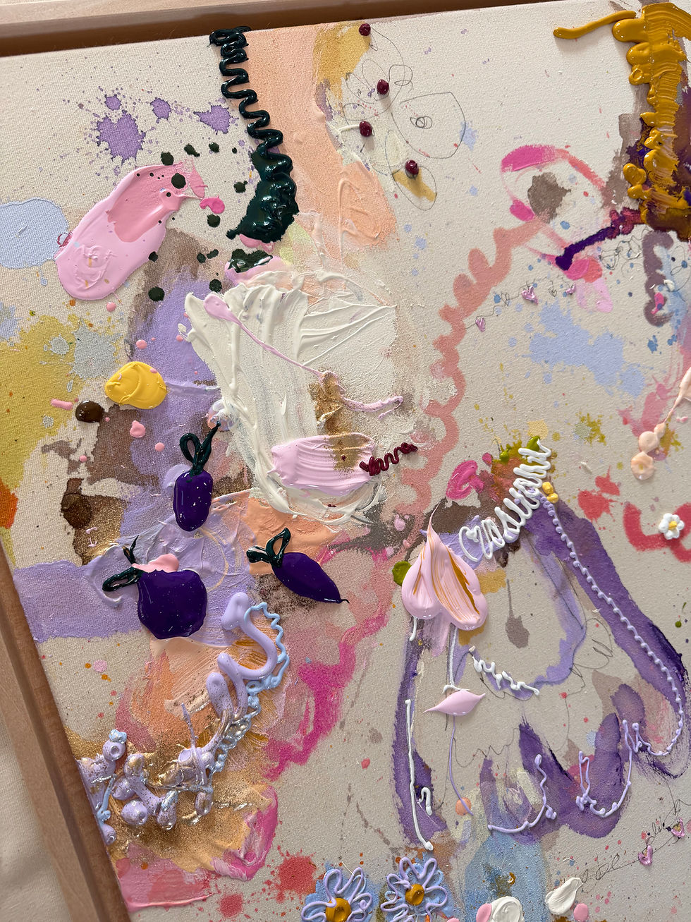 Miniaturbild: Confetti 43, 60x60 cm im Schattenfugenrahmen Lindenholz