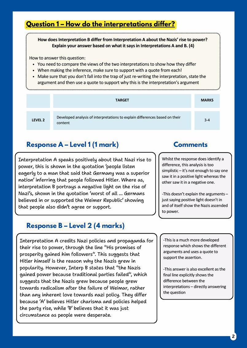 Thumbnail: AQA GCSE History Exam Skills Book