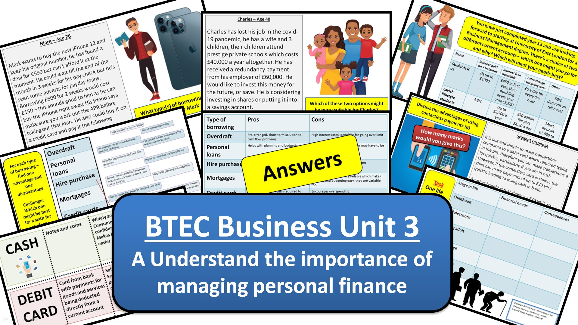 BTEC Business Unit 3 Personal and business finance - Learning aim A