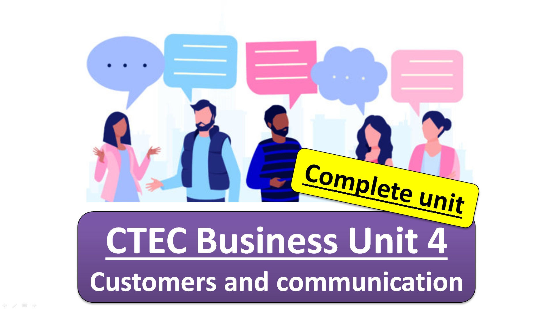 OCR Cambridge Technicals Business Unit 4 Customers and Communication