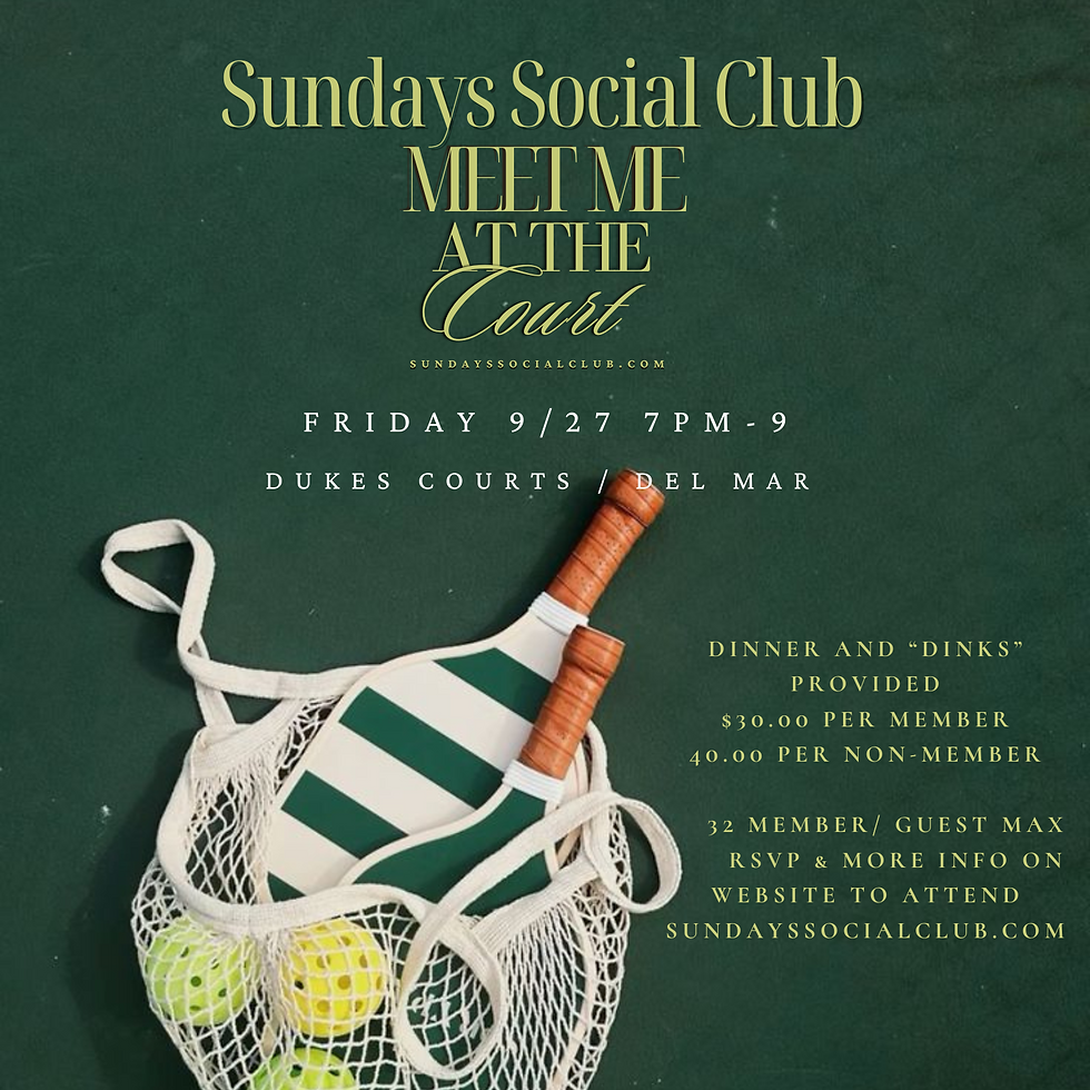 Meet me at the Court Pickleball Mixer at DUKES Courts in Del Mar