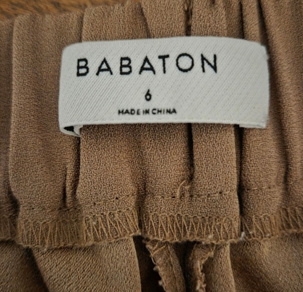 Thumbnail: Aritzia Babaton Taupe and White Striped Elastic Waist Dress Pant Size 6