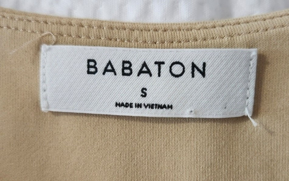 Thumbnail: Aritzia Babaton Nude Contour Short Sleeve Bodysuit Size Small