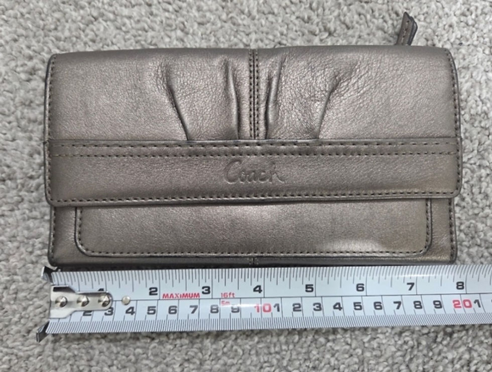 Thumbnail: Coach Metallic Leather Trifold Wallet