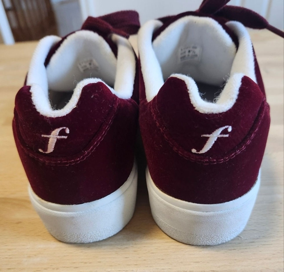 Thumbnail: Fila Burgundy Velvet Sneakers Size 6,5