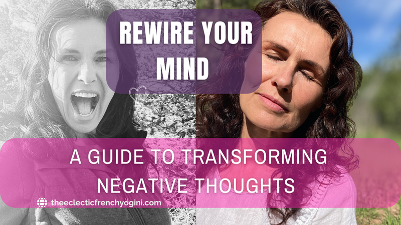 A woman seemingly angry vs. a serene woman Rewire your mind, Guide to transforming negative thoughts