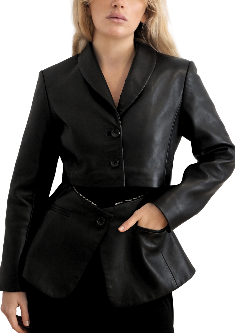 Leather Blazer Front View