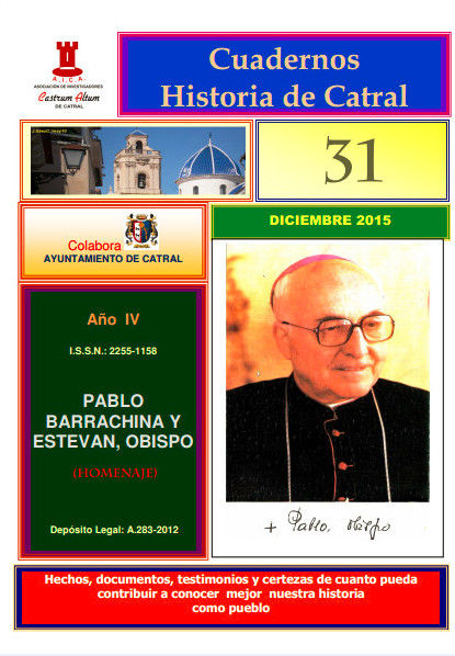 #CHC Nº 31: “PABLO BARRACHINA Y ESTEVAN, OBISPO (HOMENAJE)