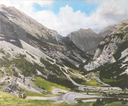 Robin Puplett, Robin Puplett art.
Landscape art.
Mountain painting.
Stelvio painting.
Stelvio art.
Cycling art.
Painting commission.