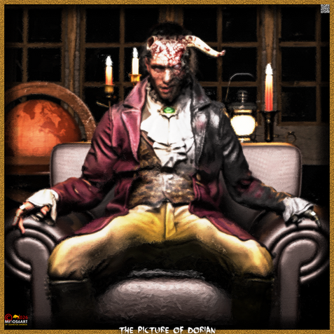 Digital oil painting of Dorian Gray, Oscar Wilde's fictional character