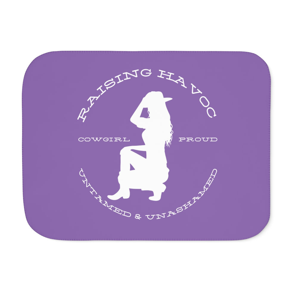 Thumbnail: Cowgirl Sherpa Blanket Purple - Cowgirl Proud Design, Perfect Gift for Cowgirls