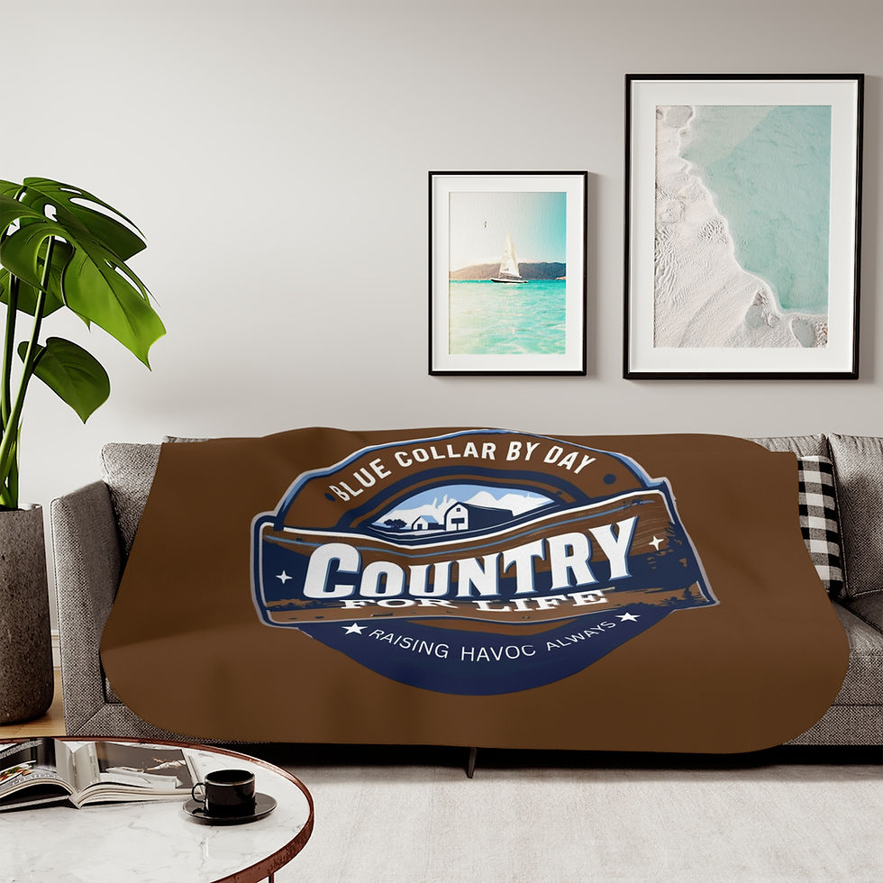 Thumbnail: Blue Collar For Life  Sherpa Blanket - Cozy Home Decor for Outdoor