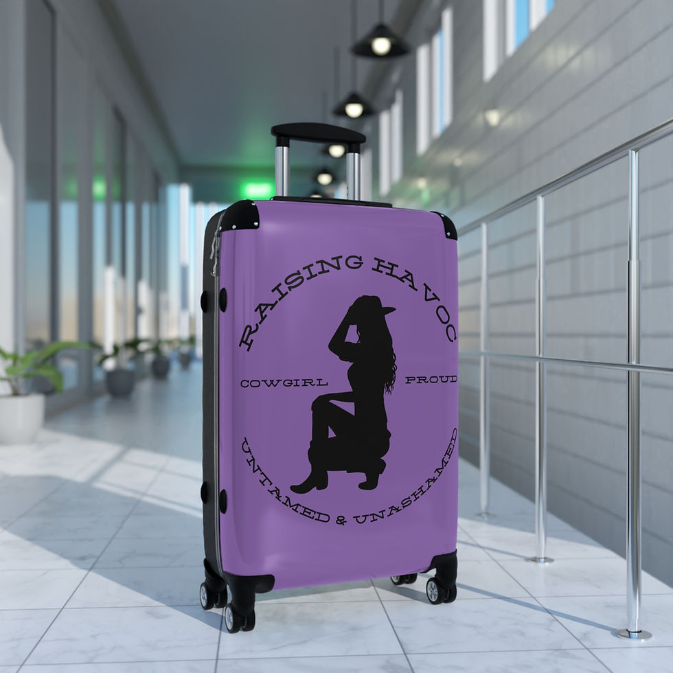 Thumbnail: Travel Suitcase - Raising Havoc Cowgirl Design - Proud, Untamed & Unashamed