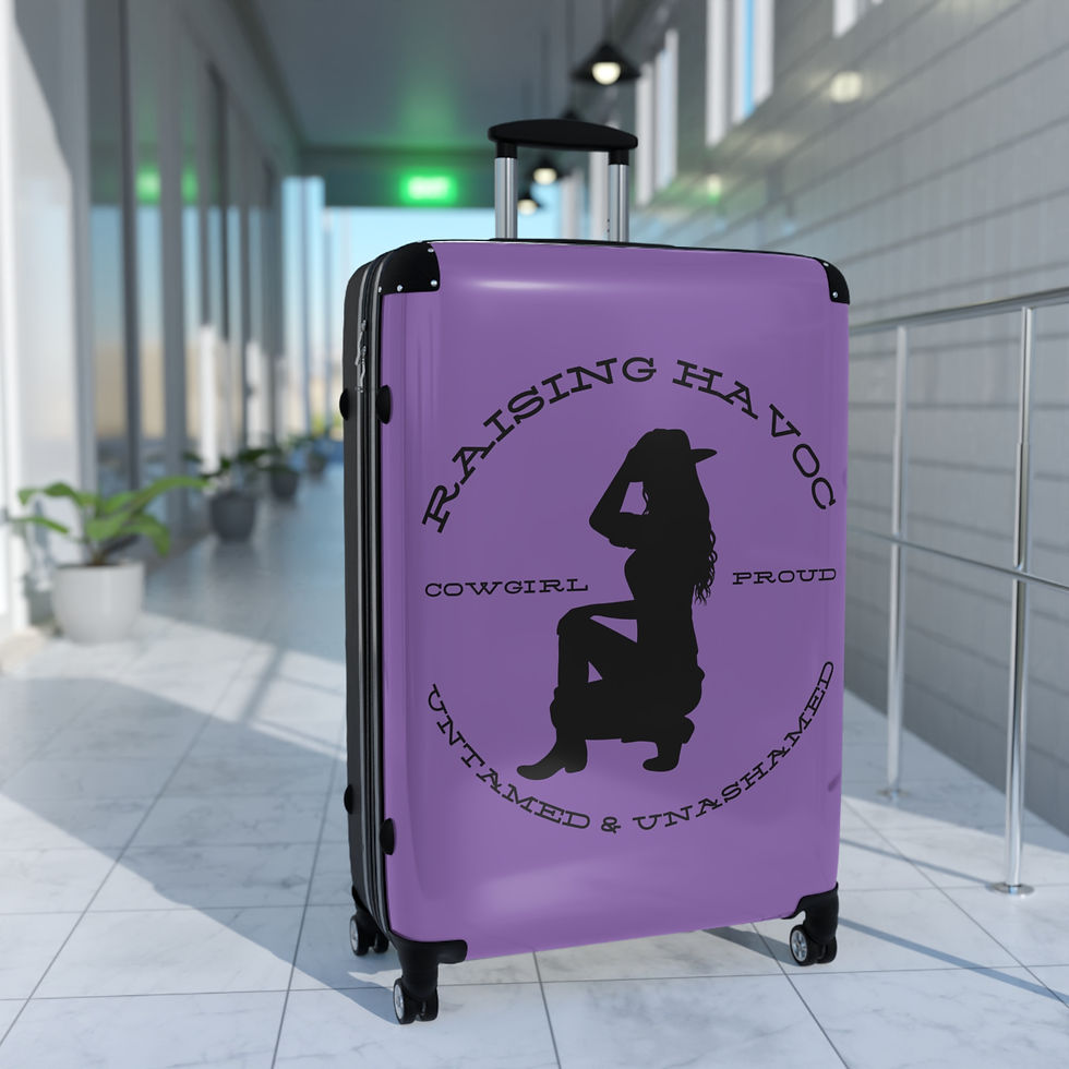 Thumbnail: Travel Suitcase - Raising Havoc Cowgirl Design - Proud, Untamed & Unashamed