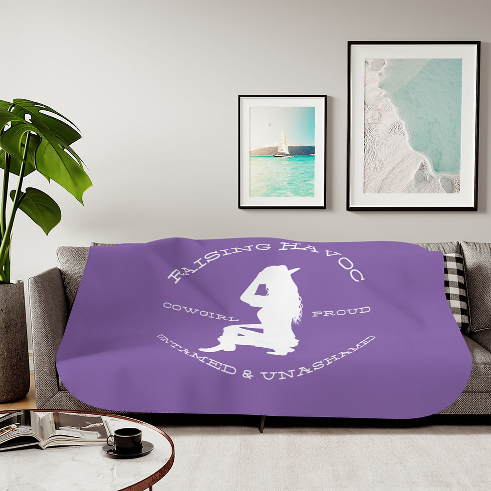 Thumbnail: Cowgirl Sherpa Blanket Purple - Cowgirl Proud Design, Perfect Gift for Cowgirls