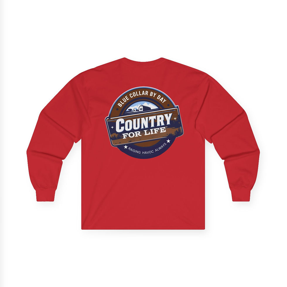 Thumbnail: Country for Life Unisex Long Sleeve Tee - Blue Collar Vibes