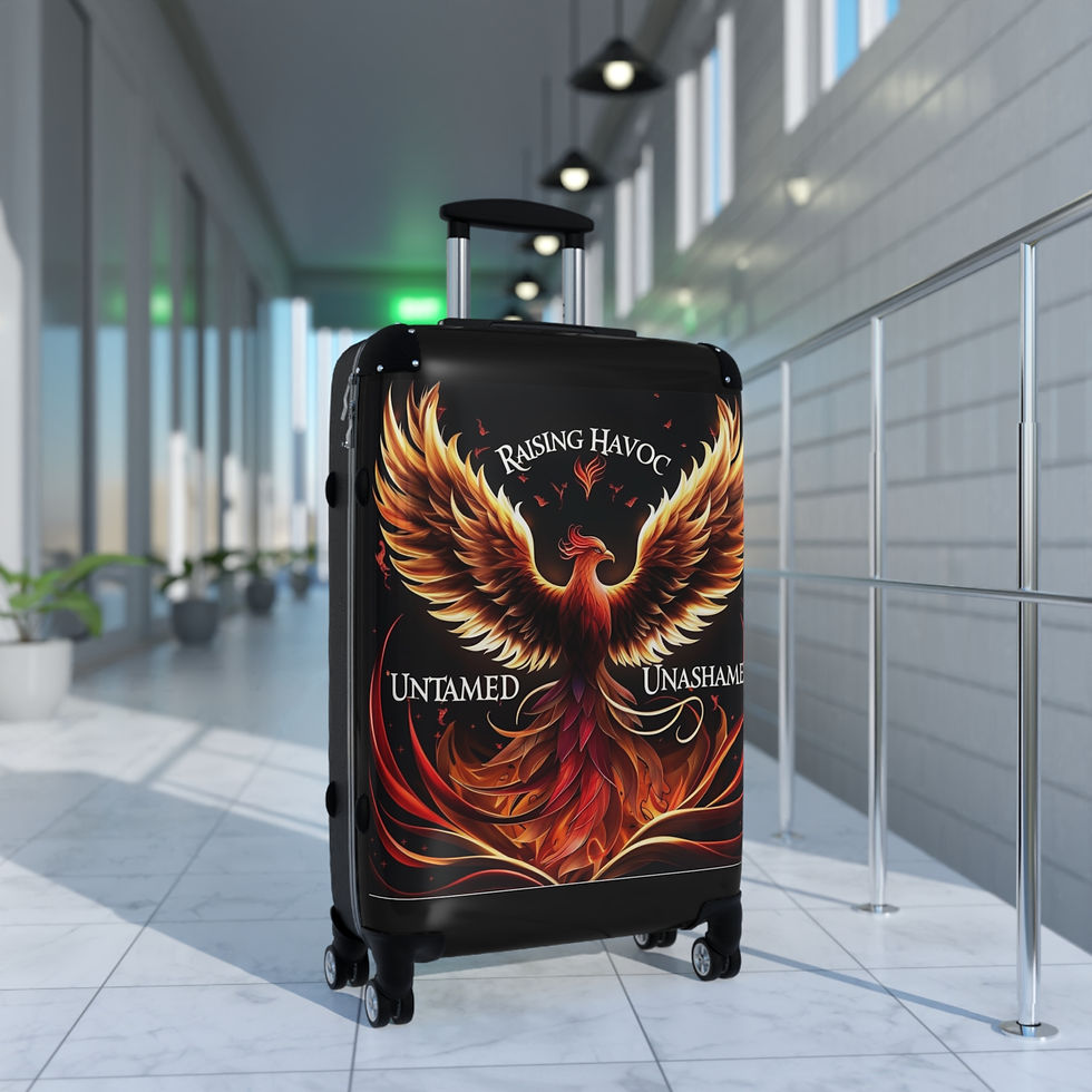 Thumbnail: PHOENIX RISING Design Suitcase - Raising Havoc, Untamed & Unashamed