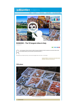 Imagens de banca de feira com peixes em caixas plásticas publicada em artigo do site internacional La Bella Vita.