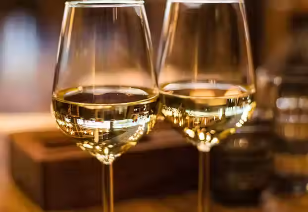 White Wine in Tall wine glasses