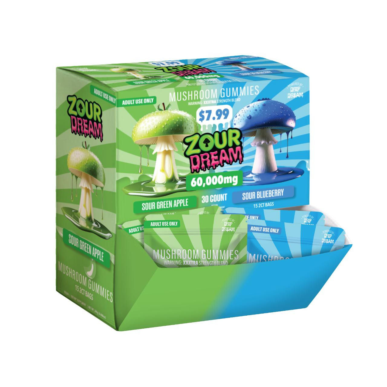 Zour Dream Mushroom Edibles *Counter Display* (30x2ct)