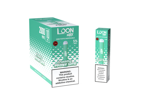 loon maxx creamy tobacco zero-nicotine-loon-salts-creamy-frost-bite Loon Maxx 2k Disposable