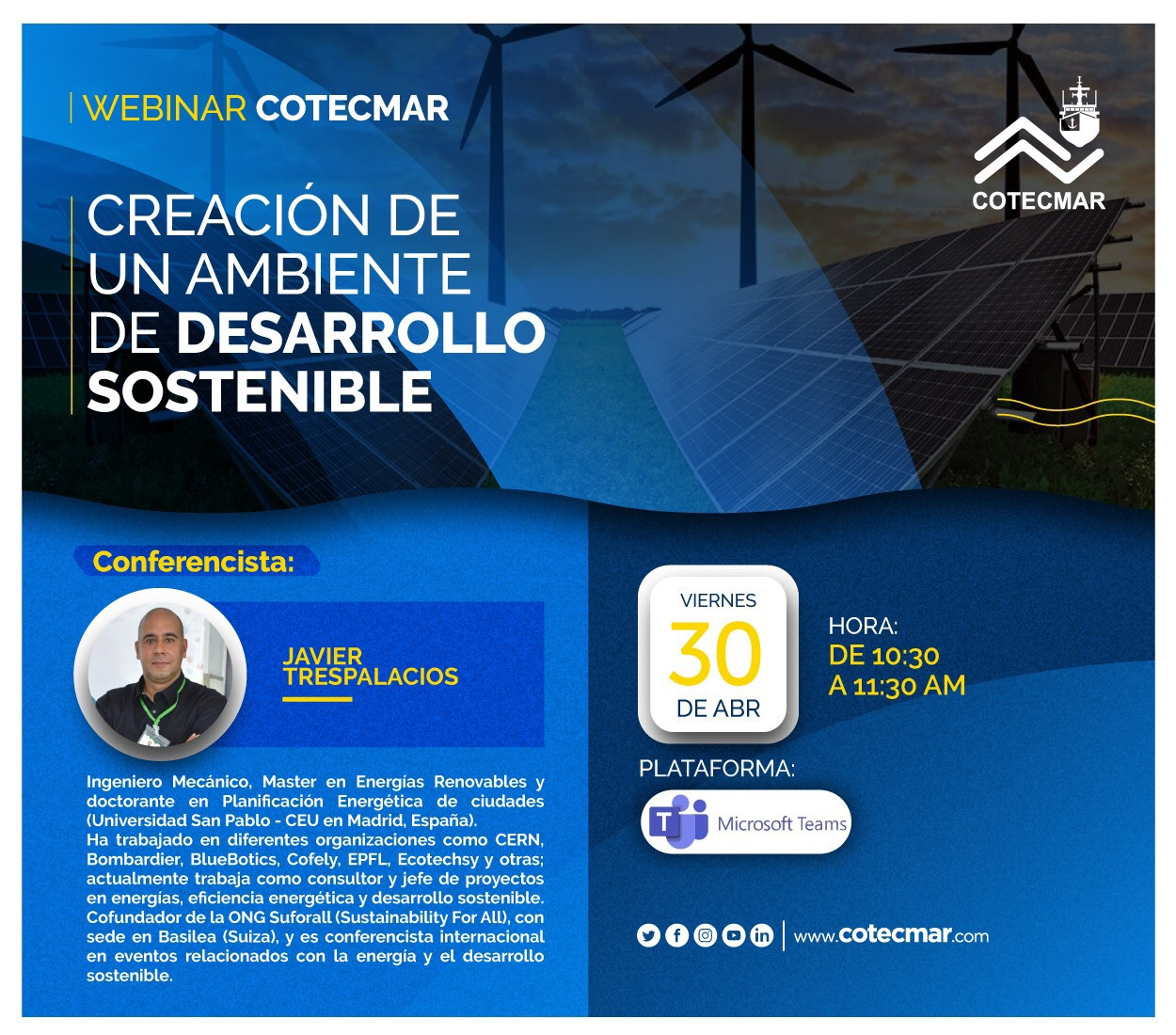 Webinar Cotecmar: “Creación de un ambiente de Desarrollo Sostenible”