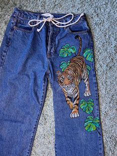 Custom Hand Painted Jeans