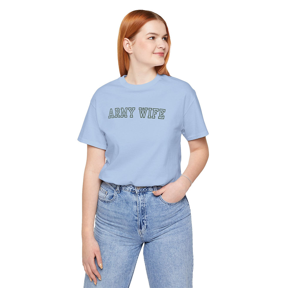 Thumbnail: Army Wife Unisex Jersey Tee, Military Spouse Gift, Casual Graphic T-shirt