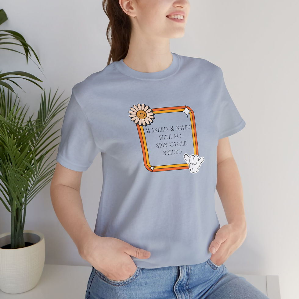 Thumbnail: Washed & Saved With No Spin Cycle Needed - Christian Casual Tee