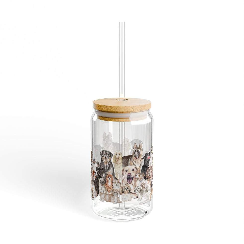 Thumbnail: Dog Lover's Sipper Glass, 16oz - Perfect Gift for Animal Lovers