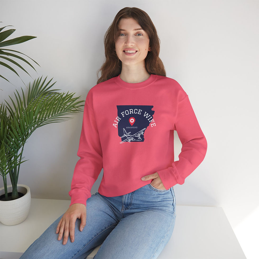 Thumbnail: Air Force Wife Sweatshirt — Military Spouse Crewneck, Proud Air Force Supporter