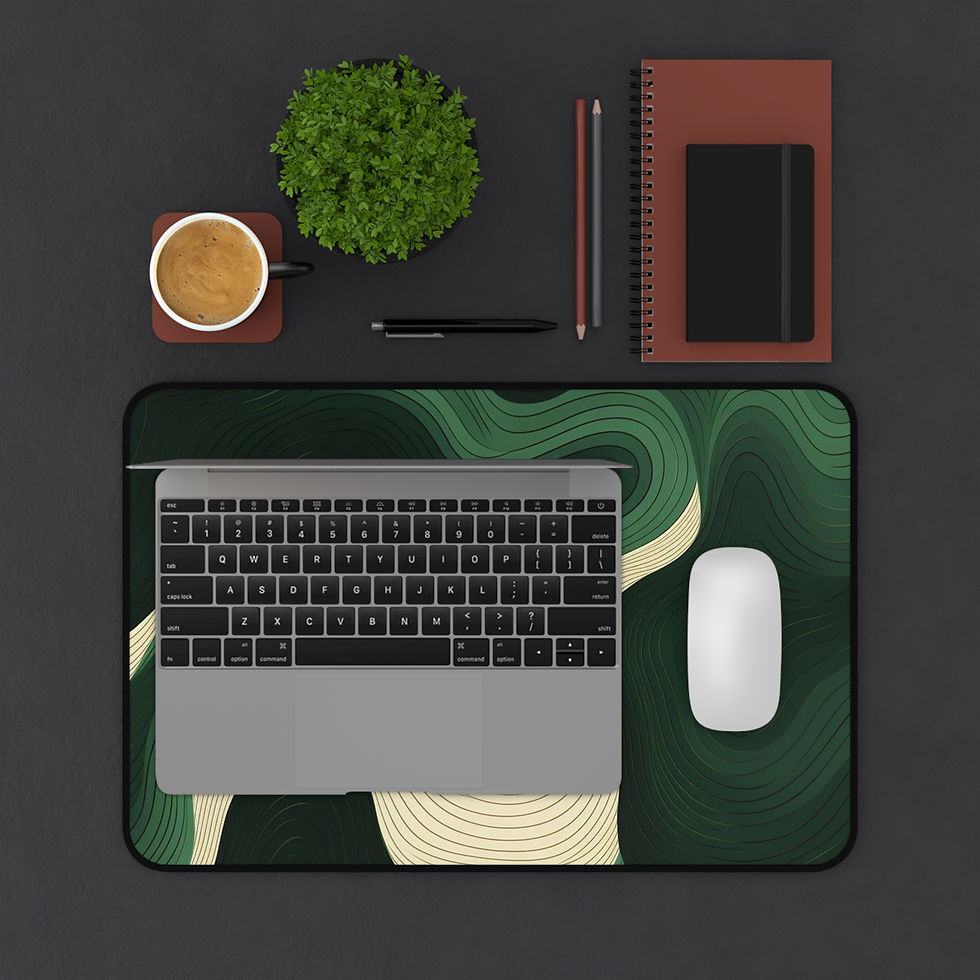 Thumbnail: Green Wavy - Desk Mat