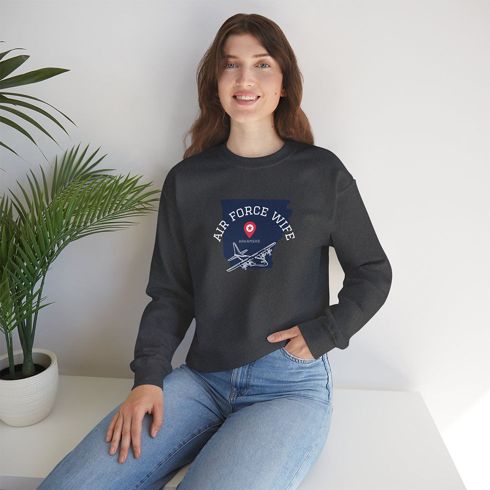 Thumbnail: Air Force Wife Sweatshirt — Military Spouse Crewneck, Proud Air Force Supporter
