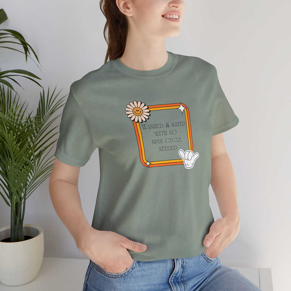 Thumbnail: Washed & Saved With No Spin Cycle Needed - Christian Casual Tee