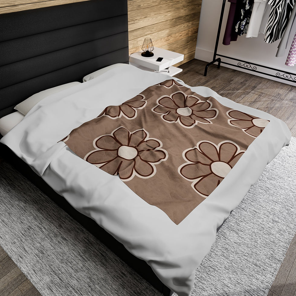 Thumbnail: Flower Velveteen Plush Blanket